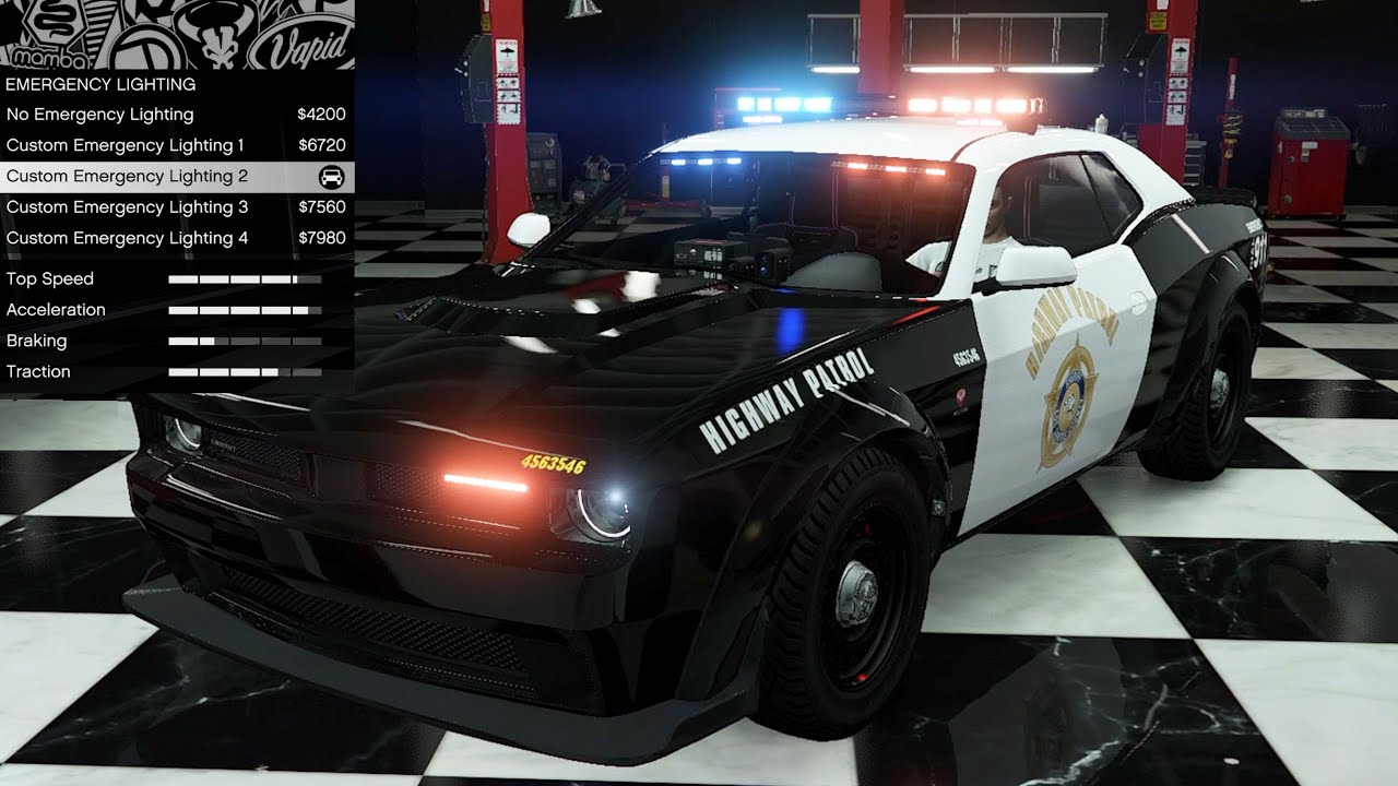 GTA 5 - DLC Vehicle Customization - Bravado Gauntlet Interceptor (Hellcat Police Car)