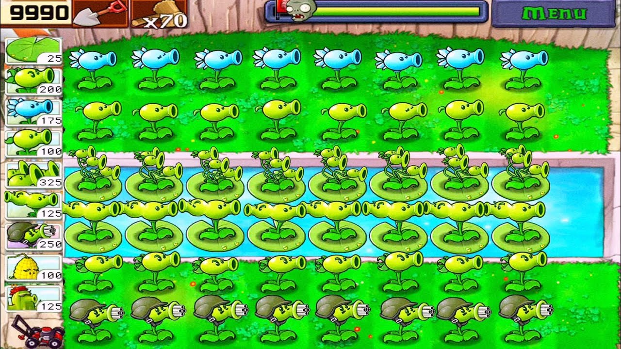 ALL PEASHOOTER VS ALL ZOMBIES | SURVIVAL POOL GAMEPLAY | FULL HD [ 1080p ] | PLANTS VS ZOMBIES