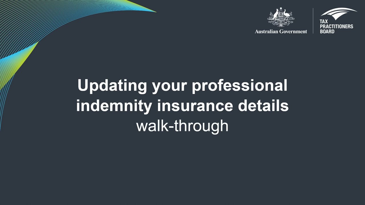 Updating your professional indemnity insurance details walk-through