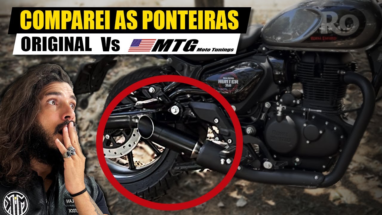 🚨 Royal Enfield Hunter 350 com Escapamento Esportivo MTG | Vale a Pena? Hunter 350 com Ponteira MTG