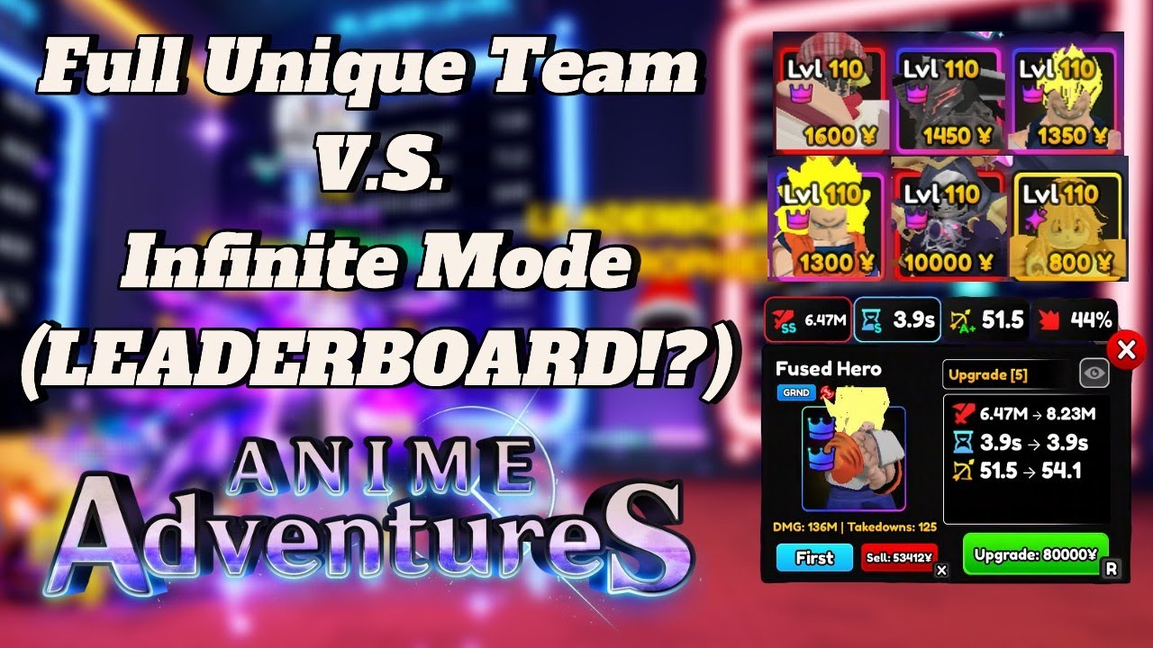 Unique Limit Broken Team V.S. Infinite Mode | Anime Adventures