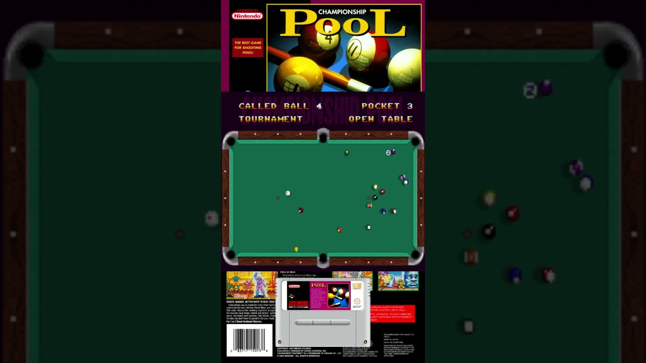 Championship Pool - Super Nintendo SNES - 1993 #retrogaming #retrogameplay