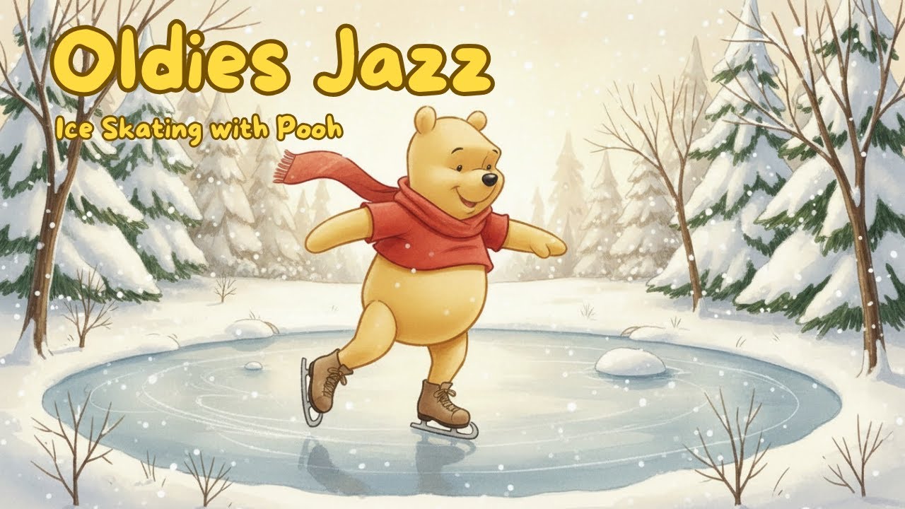 Ice Skating with Pooh ⛸️❄️ Winter Jazz for Relaxing & Studying