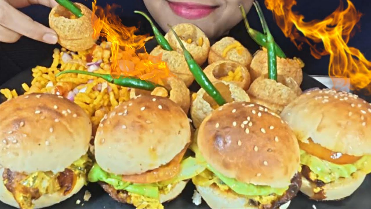 Spicy 🌶️ Panipuri With Green Chilli & Homemade Egg Burger 
