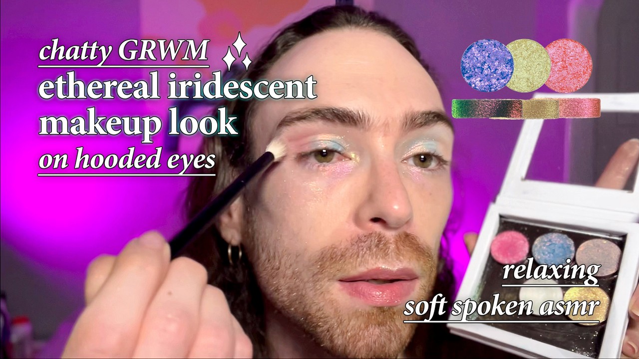 Relaxing Soft-Spoken ASMR GRWM Makeup Tutorial ✨ Ethereal Shimmery Fairycore Eye Makeup