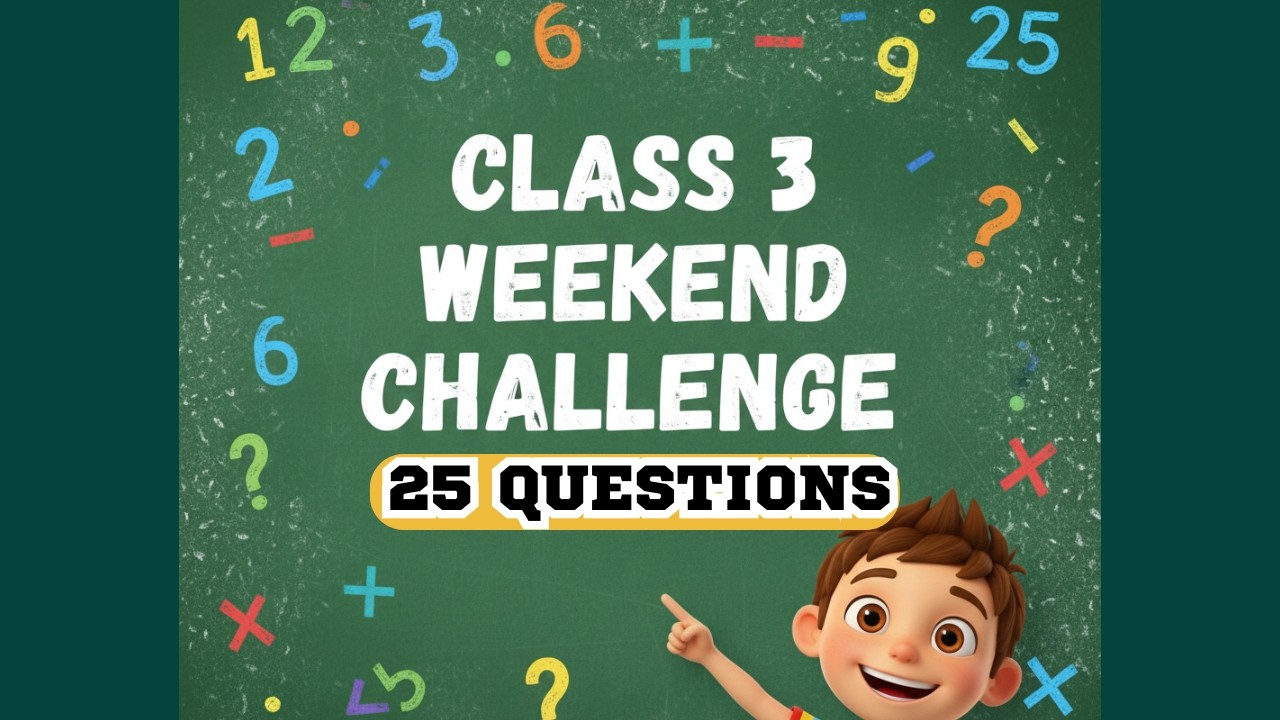 Weekend Mega Math Challenge 😱 | Class 3 | 25 Fun Questions | #mathsutralogic #mathsquiz #grade3math