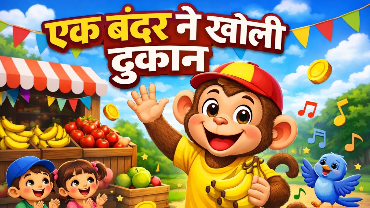 Ek Bandar Ne Kholi Dukan | Fun Kids Rhyme in Hindi | BTTV Kids