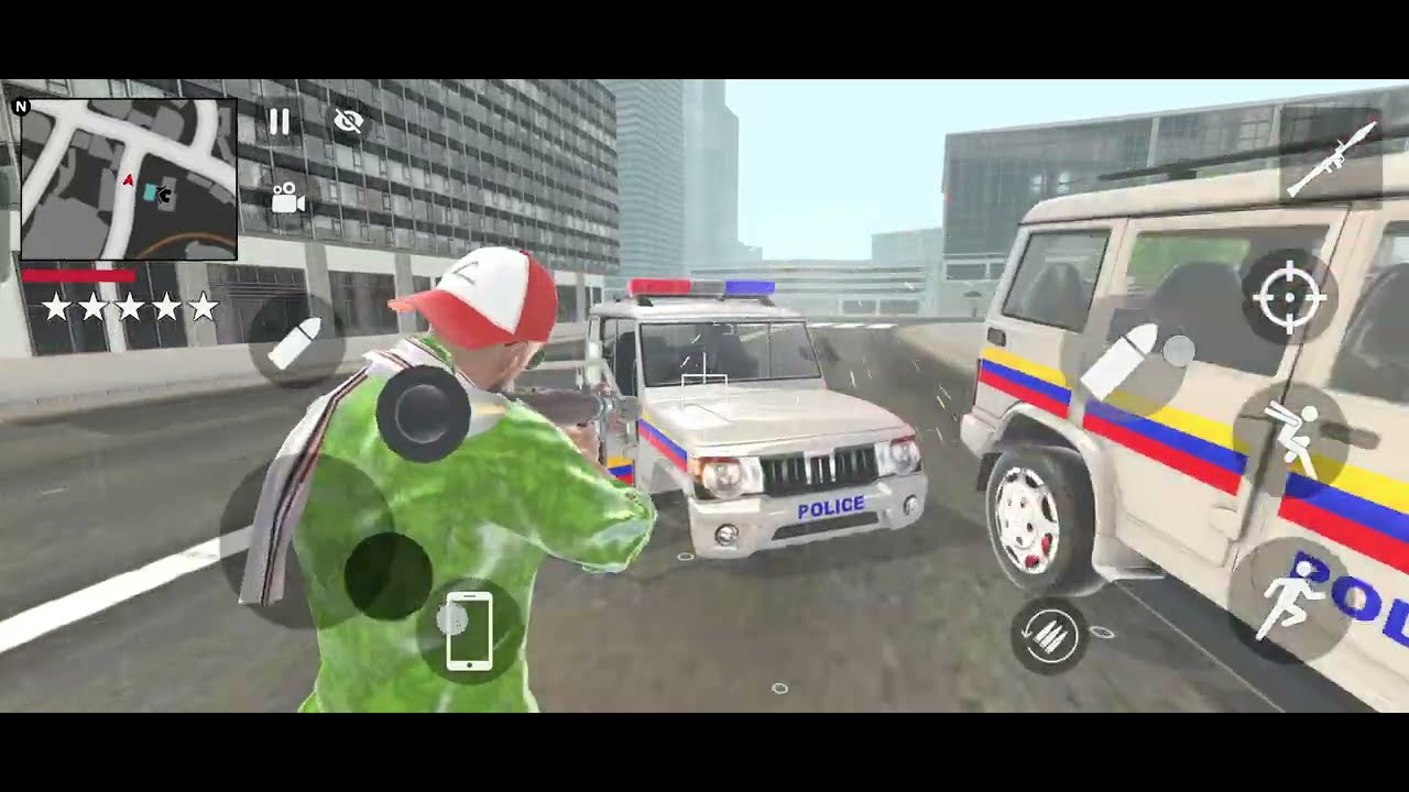 Jack escaping 5 Star police in Indian GTA v 