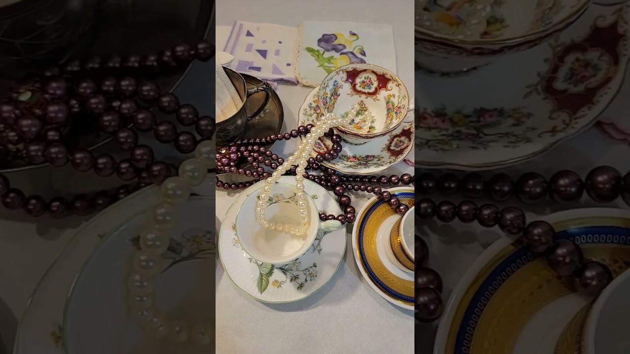 Oct 8th #Patdoodles Tea Party preview Noon et #shorts #teaparty #goodwillfinds #thriftfinds