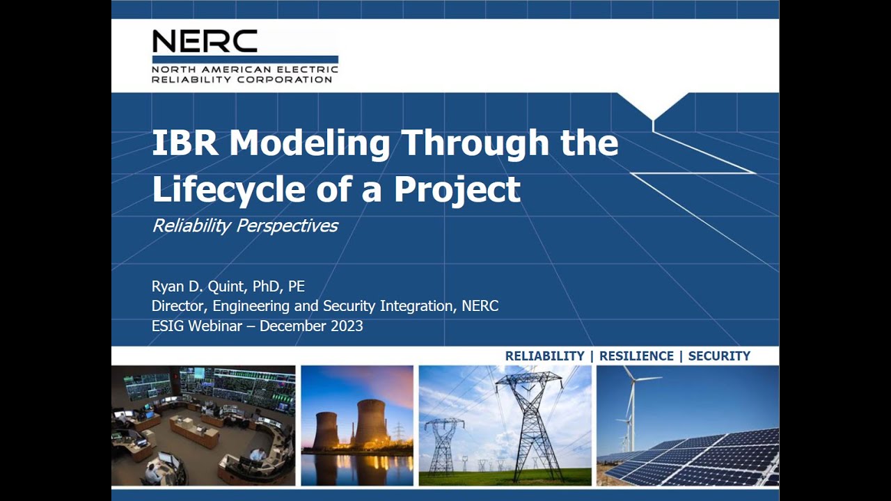 IBR Modeling Through the Lifecycle of a Project: Reliability Perspectives