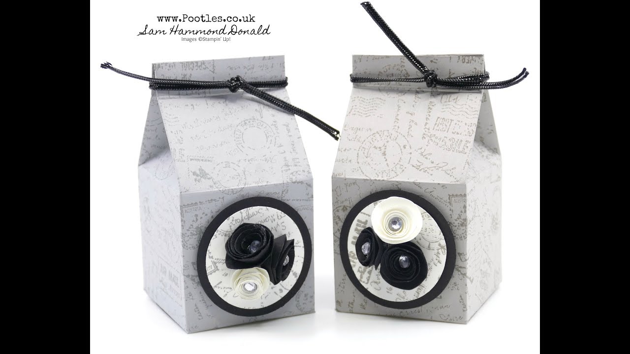 Handstamped Stampin' Up! Postscript Milk Carton Tutorial