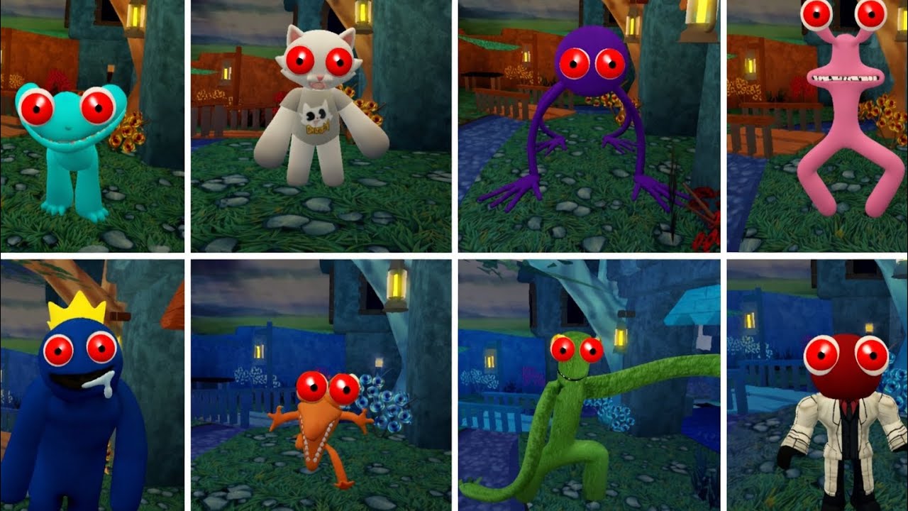 ​IMPOSSIBLE TO WATCH! | Every RED EYE Jumpscare (Rainbow Friends 8 Characters)