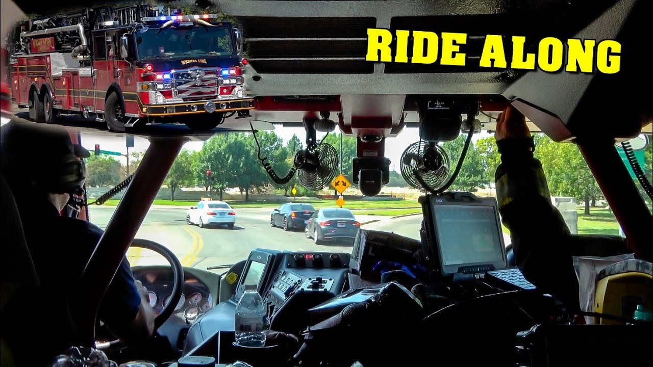 [FIRE TRUCK RIDE ALONG!] - Wichita Fire Department | TRUCK 1 & Battalion 1 responding to Fire Alarm!