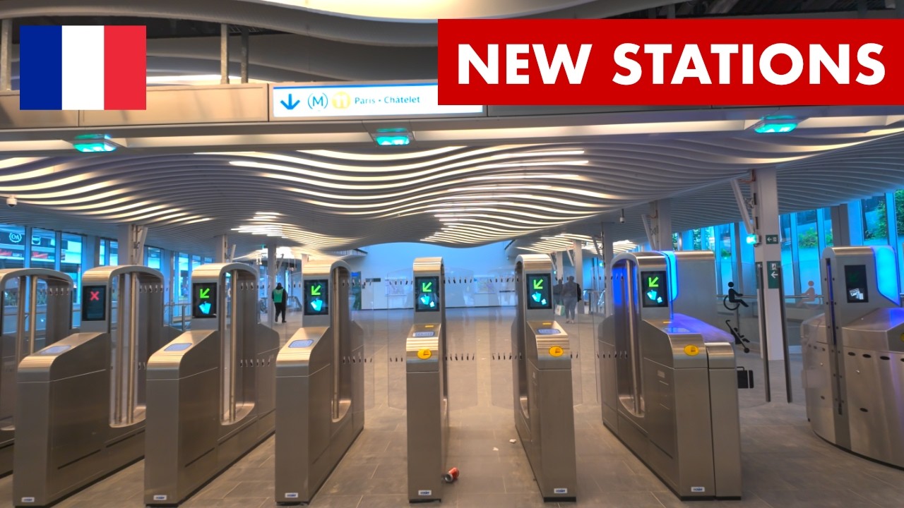 6 New Stations in Paris Metro Line 11 (Walking Tour & Train Ride) 4K HDR