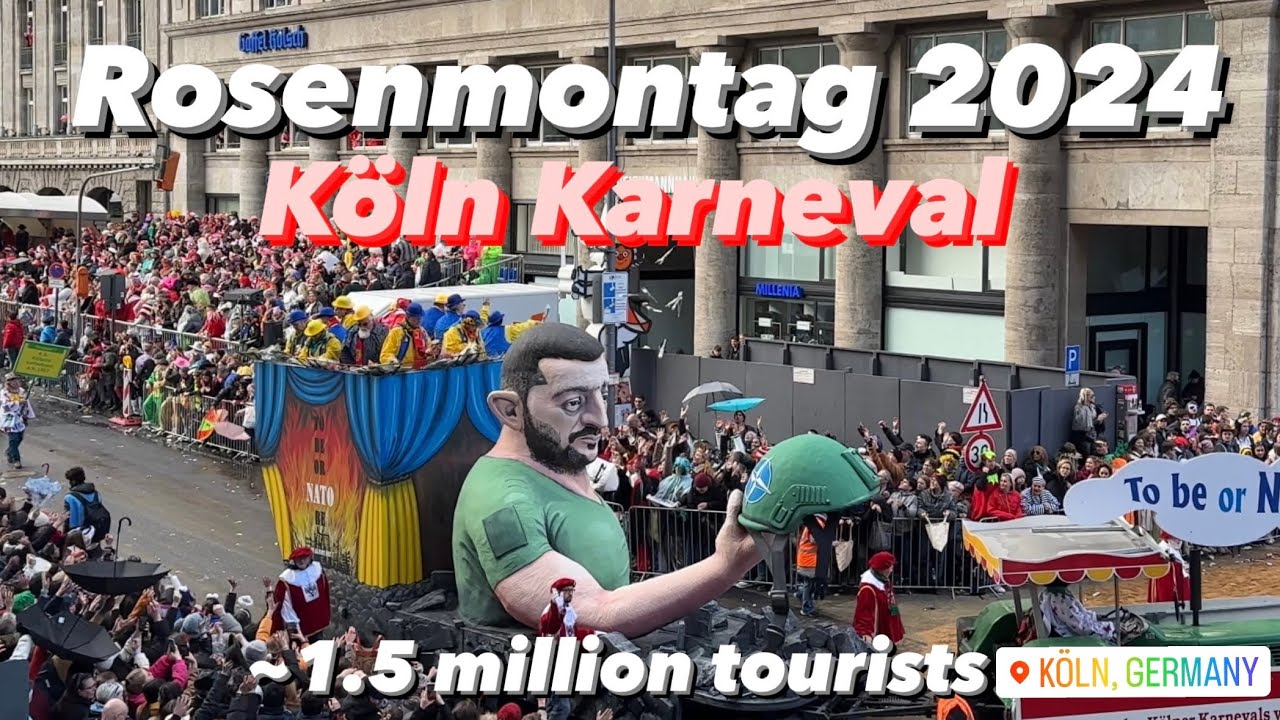 RosenMontag Köln Karneval 2024 | 4K 60fps | 1 Million tourists | 300 Tons of sweets | Cologne 🇩🇪