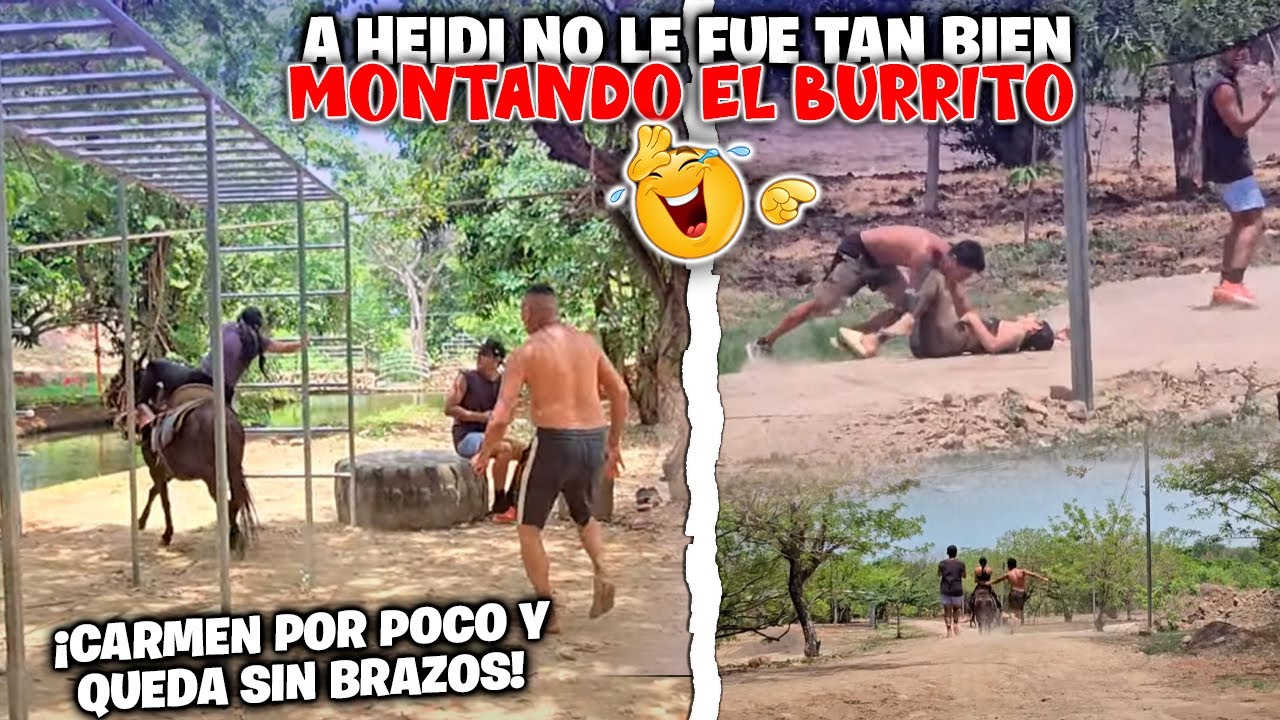 DIVERTIDISIMO! 🤣 No te pierdas la caída épica de HEIDI montando EL BURRO | Carmen sufrió lo mismo.