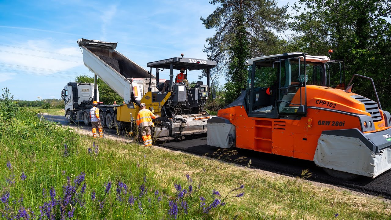 Rénovation de la RD12 avec presque 100% de matériaux recyclés