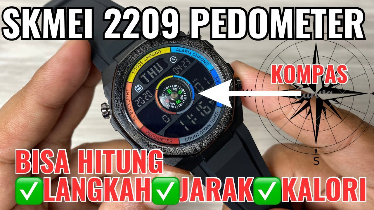 SKMEI 2209 FITUR PEDOMETER & KOMPAS PLUS CARA SETTING WAKTU