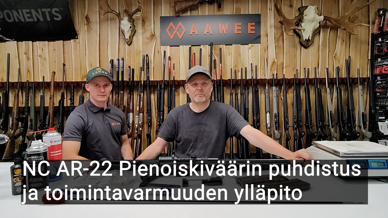 NC-22 AR pienoiskiväärin puhdistus ja toimintavarmuuden ylläpito