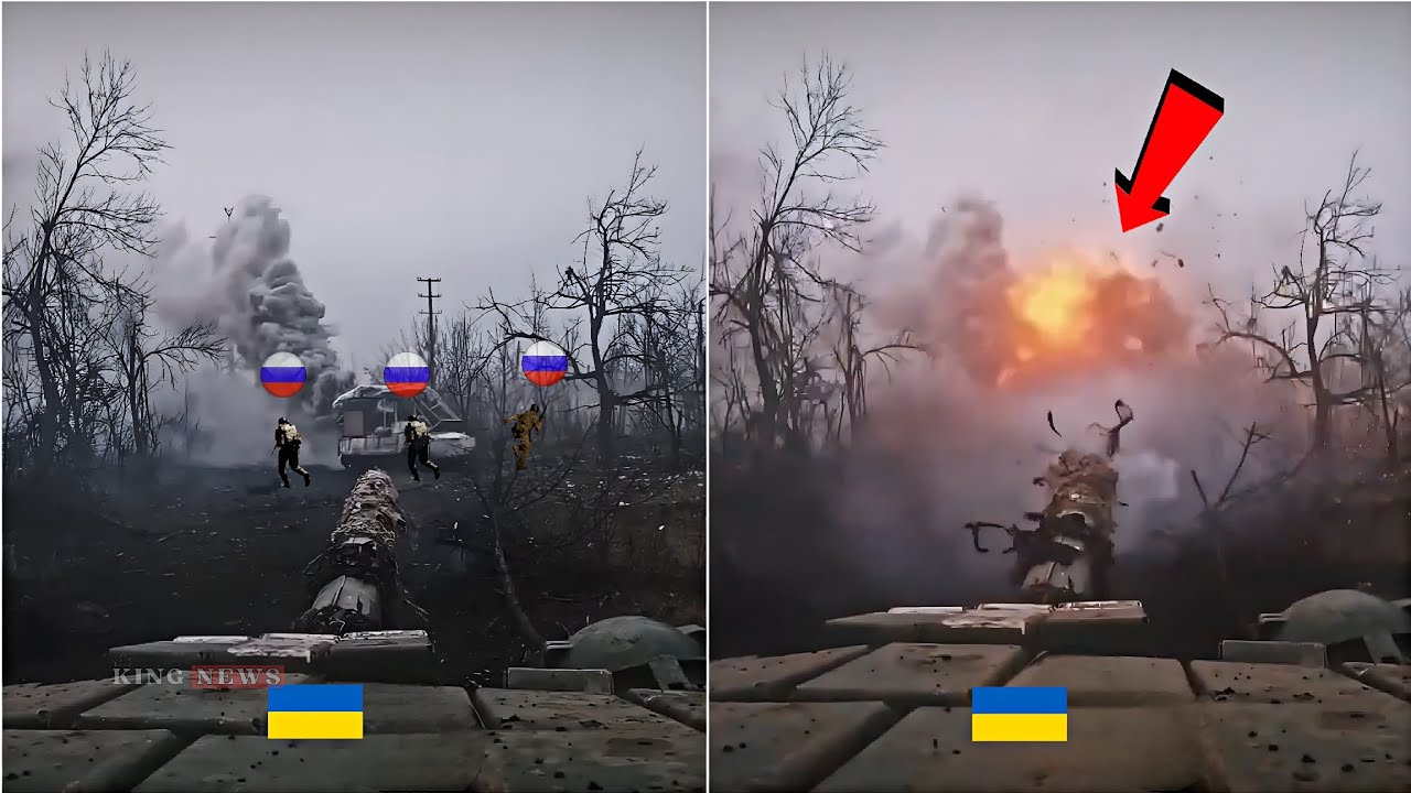 Gopro Battle❗Ukrainian Tanks Brutally Attack Russian Soldiers at Close combat