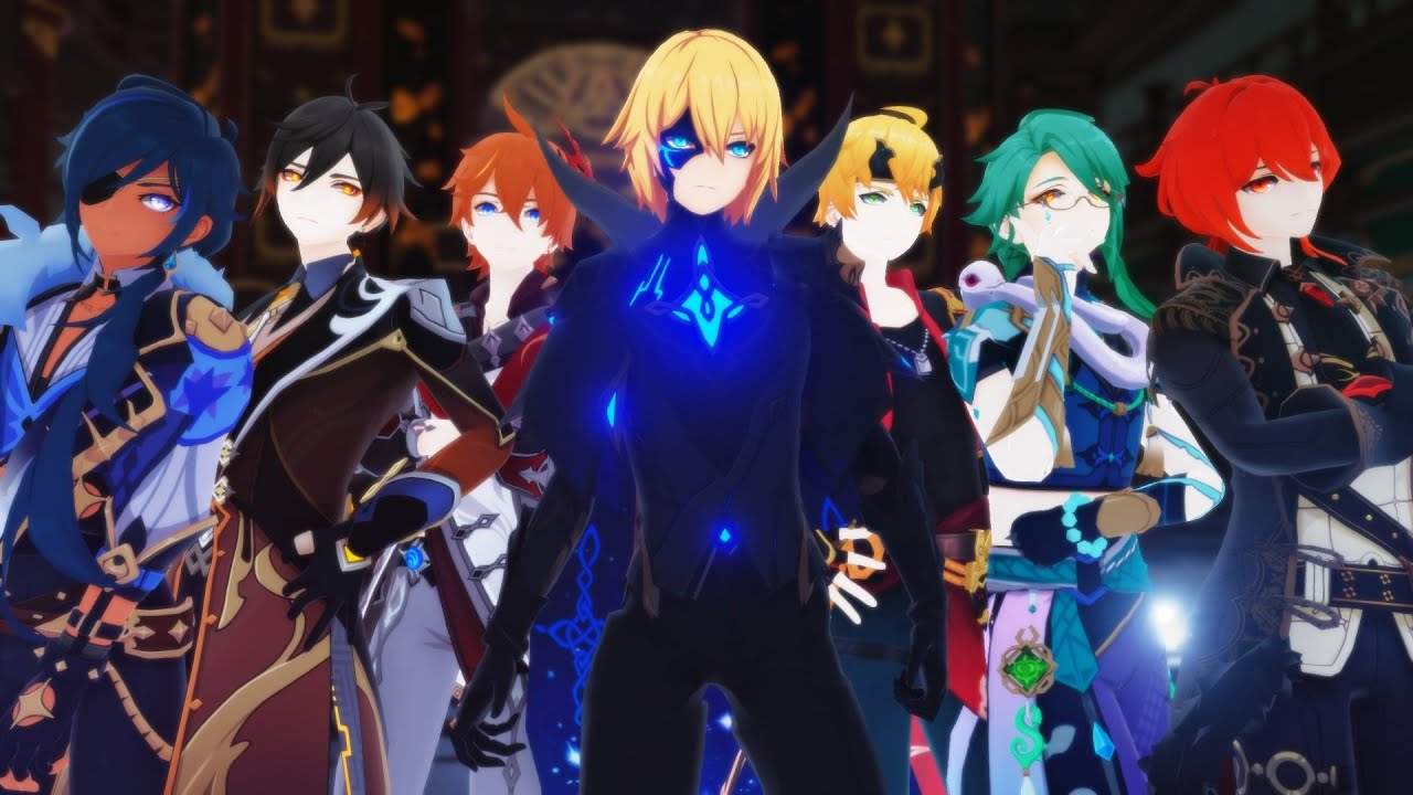 Dainsleif, Thoma, Childe, Zhongli, Baizhu, Diluc, & Kaeya [Turn Off the Lights] | Genshin Impact