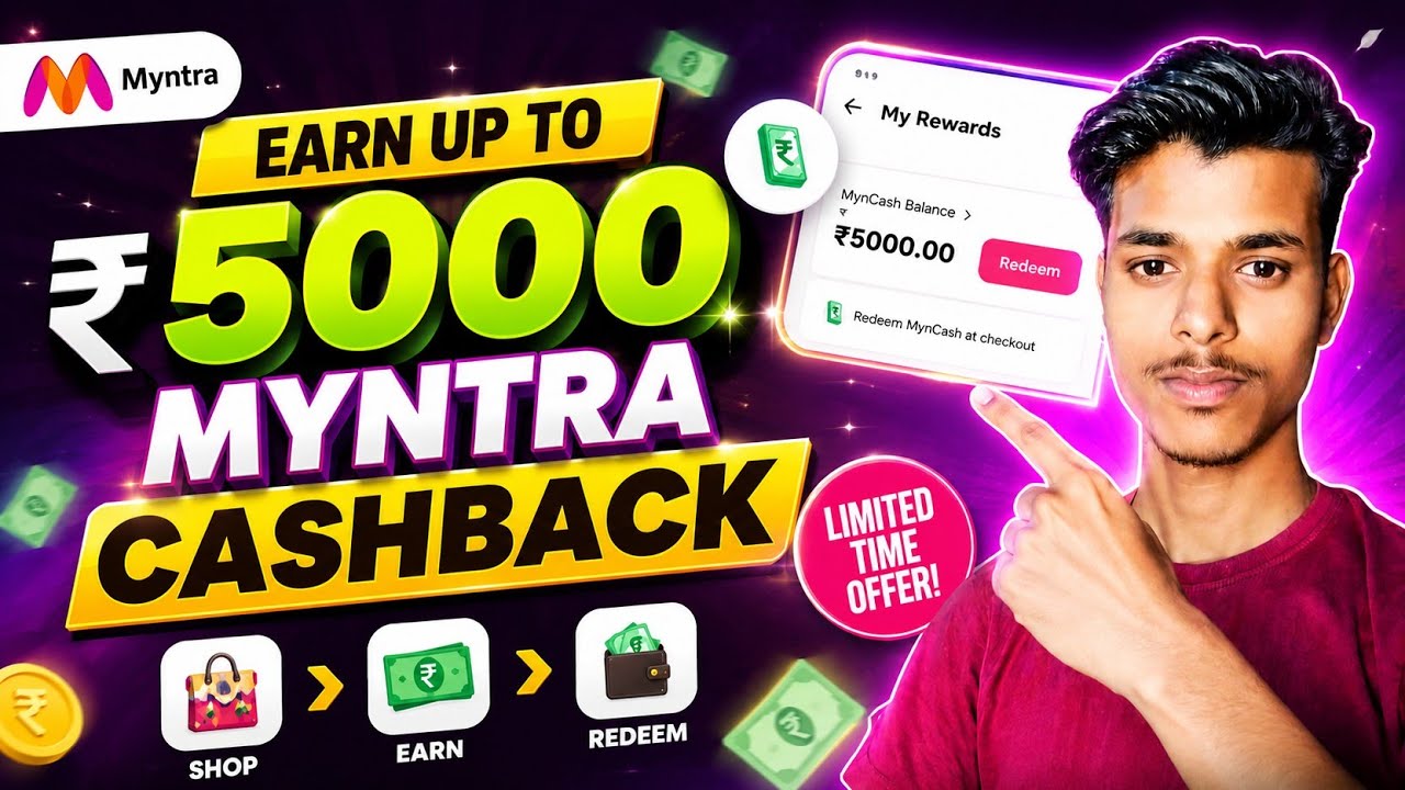 Myntra ₹5000 MynCash Cashback Trick 2026 | Earn Free MynCash Daily | Push & Win Rewards