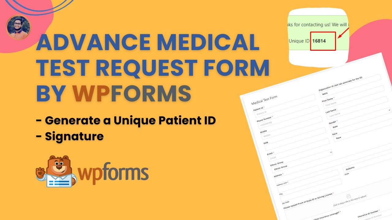 Advance Medical Test Request Form Generate Unique ID by WPForms - Best WPForms English Tutorial