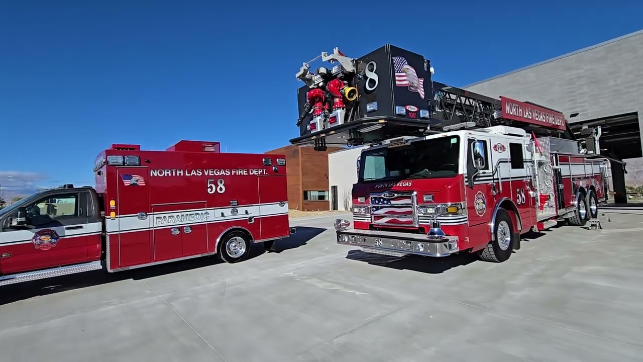 Tour of North Las Vegas Fire Station 58 Brand  New #firefighter #firestation #firetruck