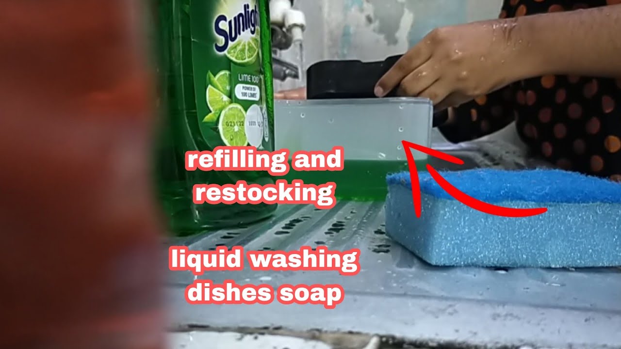 refelling dishwashing liquid soap #satisfyingvideo #refillandrestock
