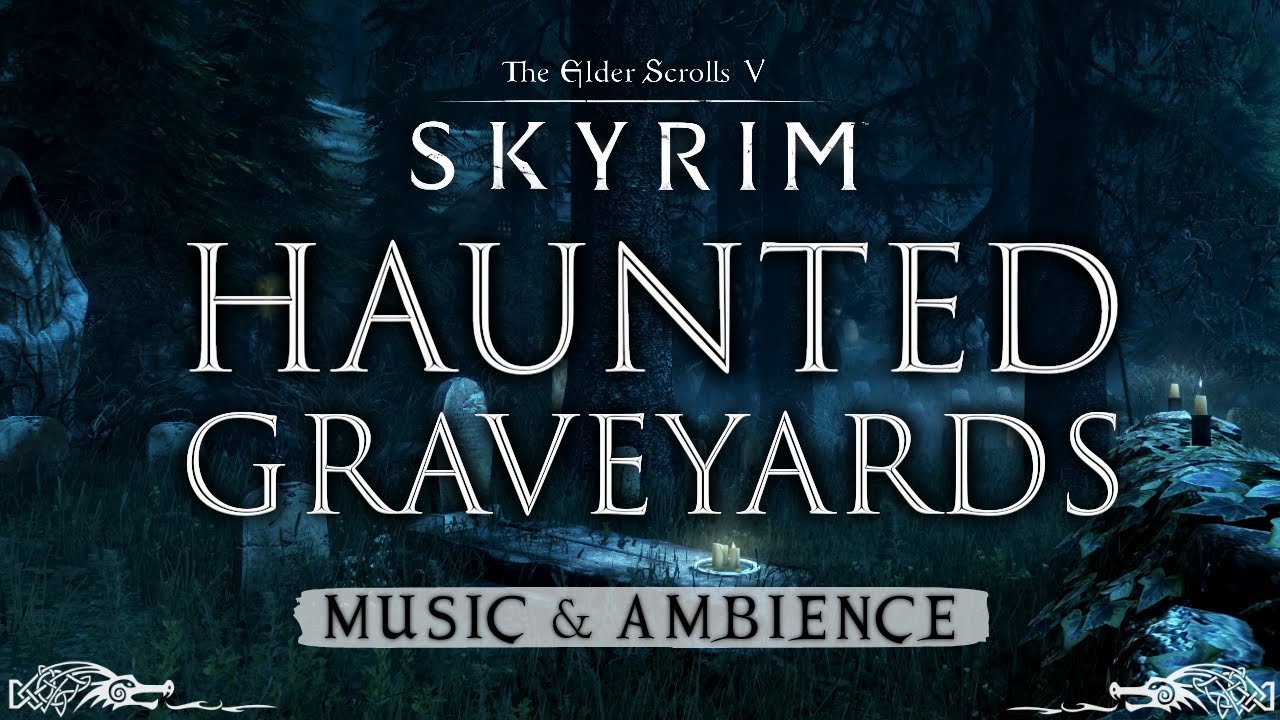 Haunted Graveyards | Spooky Skyrim Halloween Music & Ambience | 3 Hours