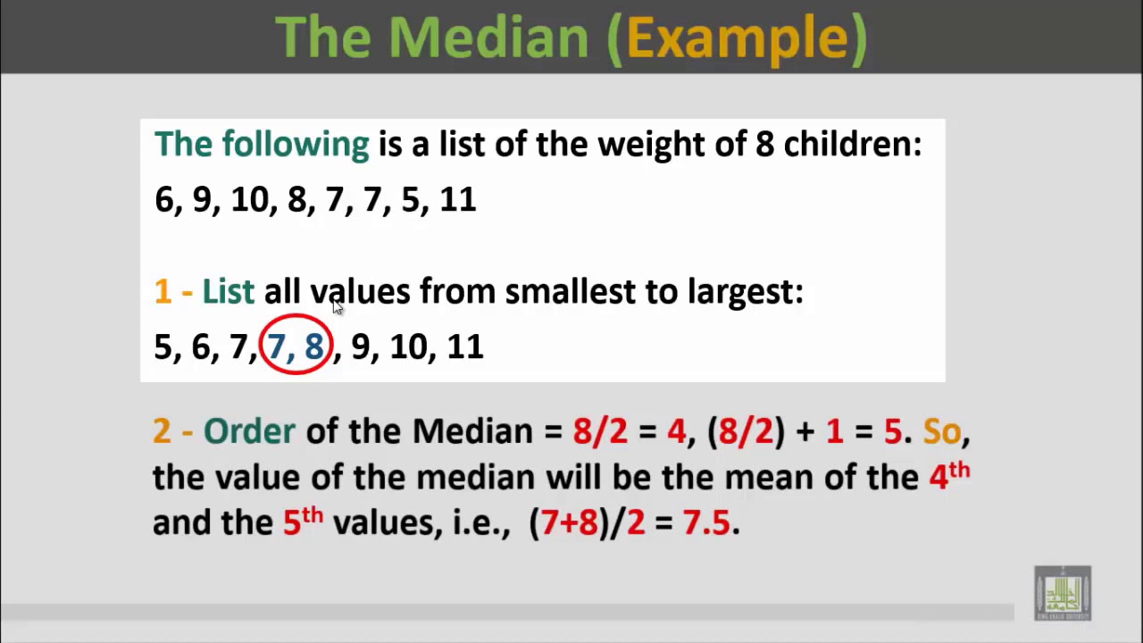 mean - median - mode - الوسط الحسابي - الوسيط - المنوال