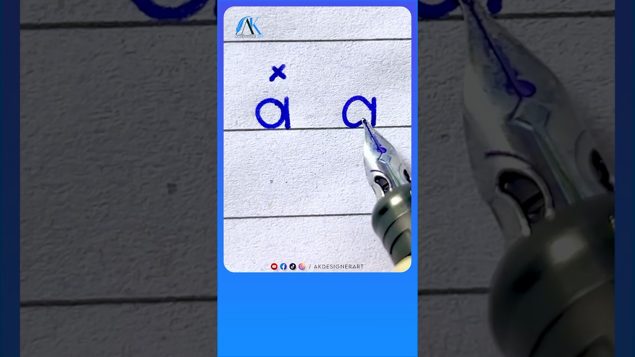 Staright Alphabet A using with Ink Pen - How to write Perfect #englishcalligraphy #handwriting