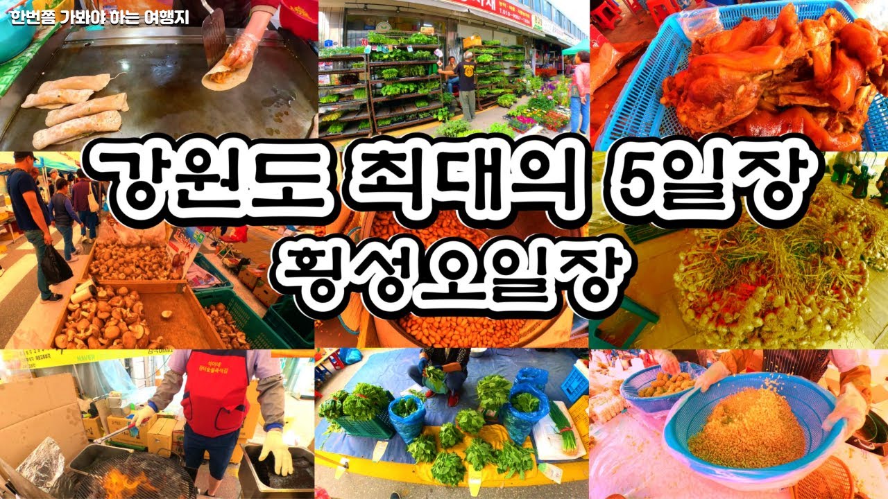 강원도 최대 5일장 ㅣ한우, 한우빵, 더덕 김밥, 메밀전병, 수수부꾸미.