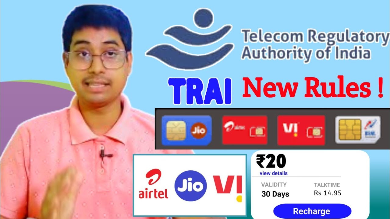 TRAI New rule | Rs 20 Recharge For 30 days Validity| Jio , Airtel, BSNL Validity plans Offer