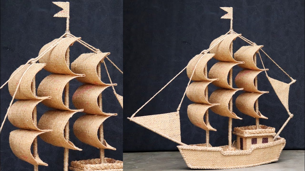 How To Make A Boat Model With Jute and Cardboard | DIY Jute Craft Ideas | Do It Yourself
