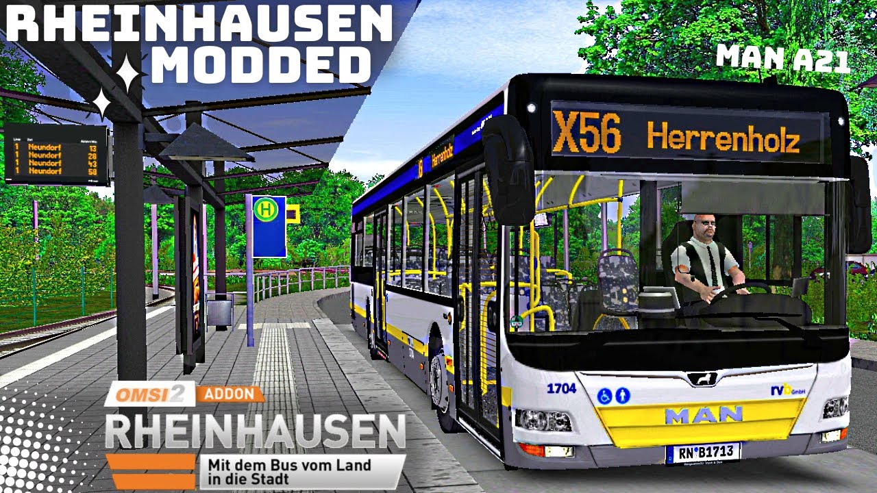 OMSI 2 [60 FPS] - RHEINHAUSEN MODDED 🌳🏙️ Neue Linie X56!  - Let's Play Omsi 2 [#850]