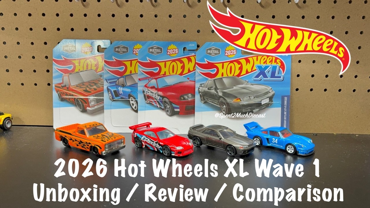 NEW 2026 Hot Wheels XL - Unboxing \ Review \ Comparison | 83 Silverado Nissan Skyline Supra Porsche