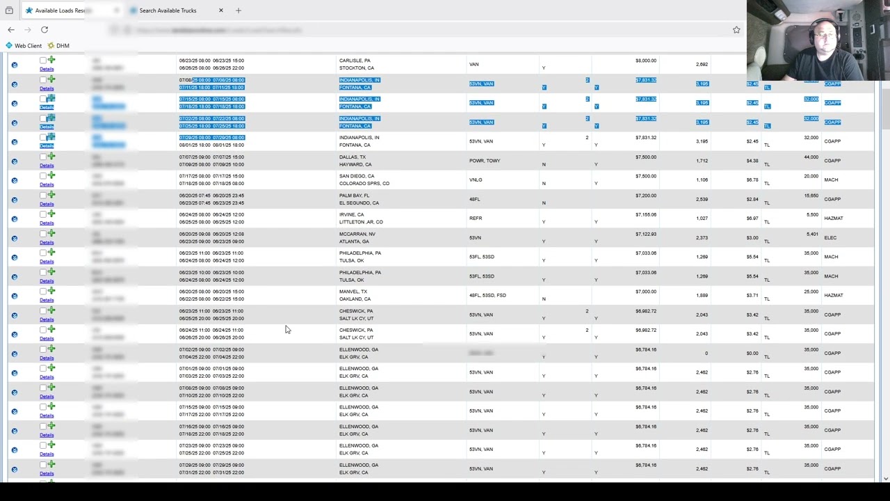 Landstar load board, van, refrigerated, oversize, overweight, team, solo
