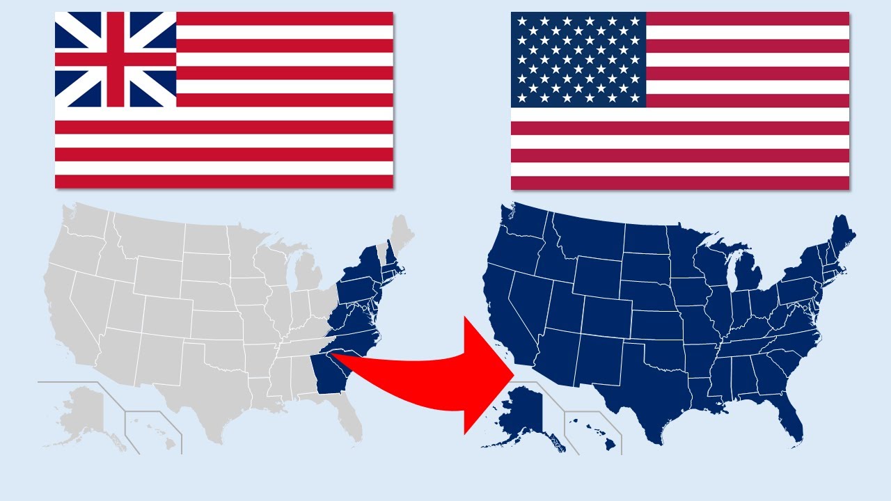 Эволюция флага и территории США