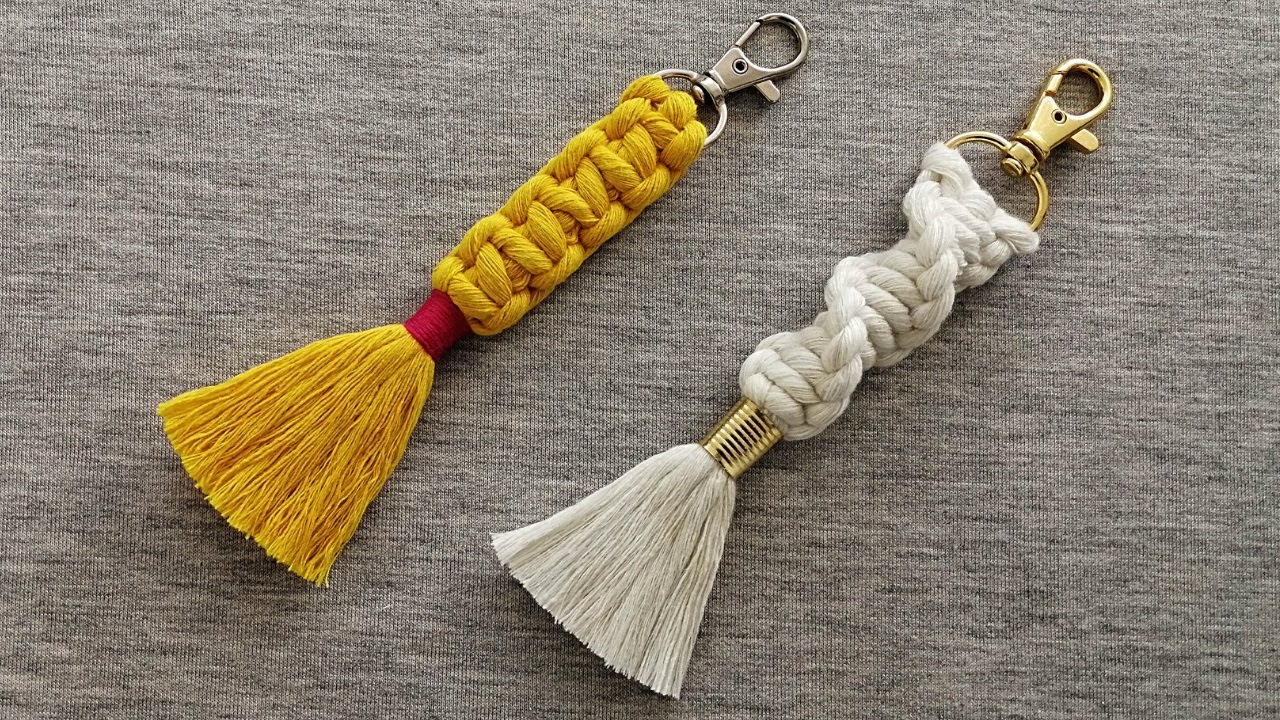 DIY como hacer LLAVEROS en MACRAMÉ  muy FÁCIL | DIY Macrame Keychains