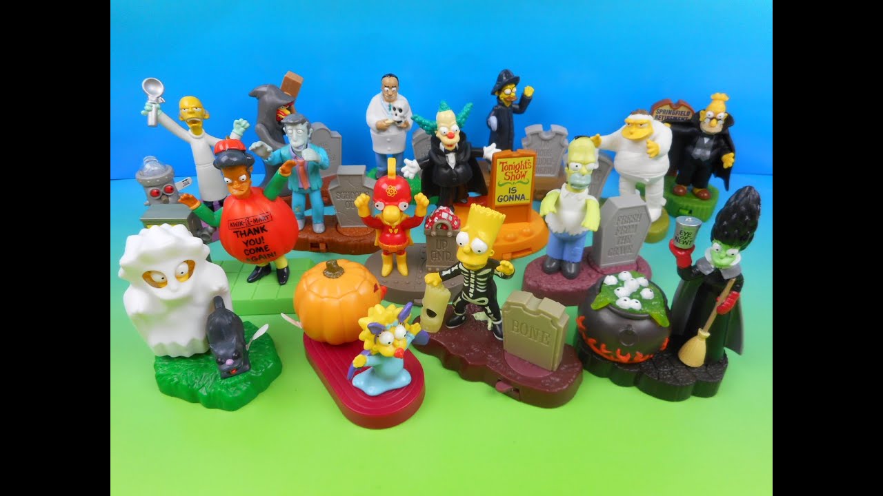 2001 THE SIMPSONS SPOOKY LIGHT-UPS FULL SET OF 15 BURGER KING COLLECTIBLES VIDEO REVIEW