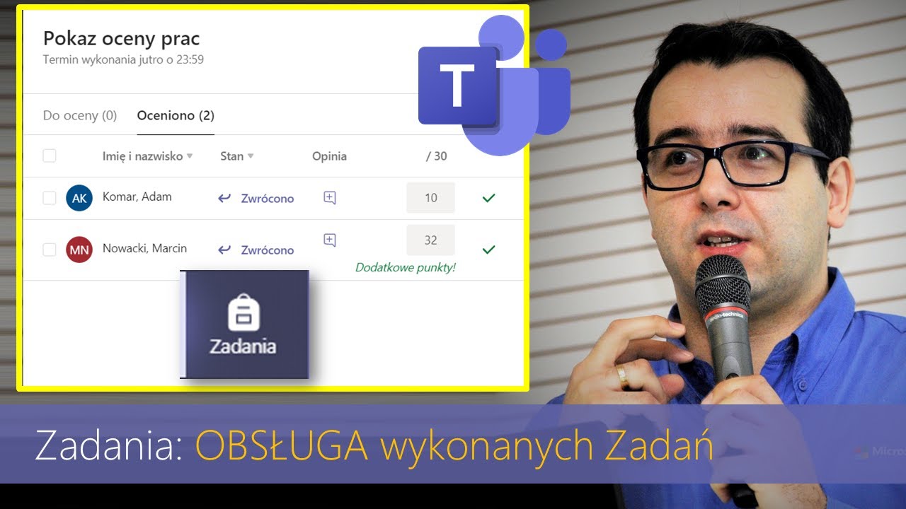 Jak OBSŁUGIWAĆ wykonane Zadania (punkty, OCENY, komentarze)? [Teams: Zadania (+ testy i formularze)]