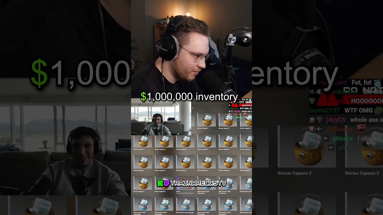 The $1,000,000 inventory opened 💀 #cs2  #trainwrecks  #trainwrecstv #ohnepixel