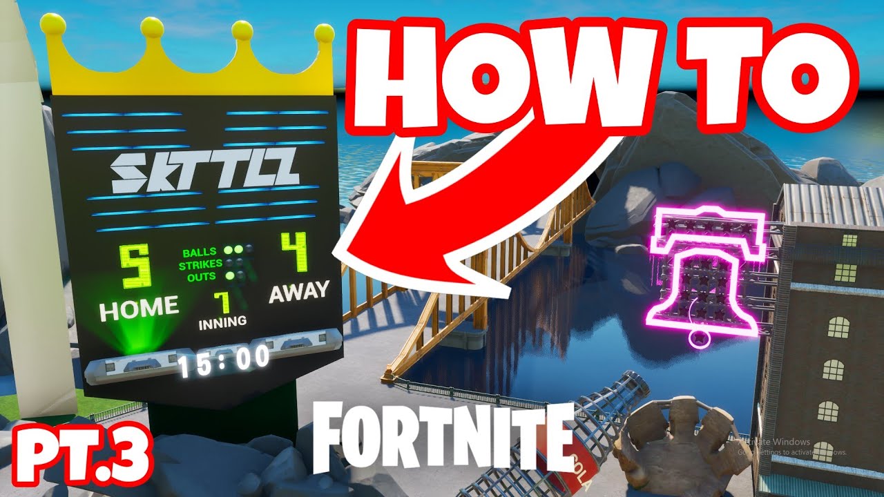 HOW TO BUILD A BASEBALL FIELD IN FORTNITE - PT.3 (SCOREBOARD)