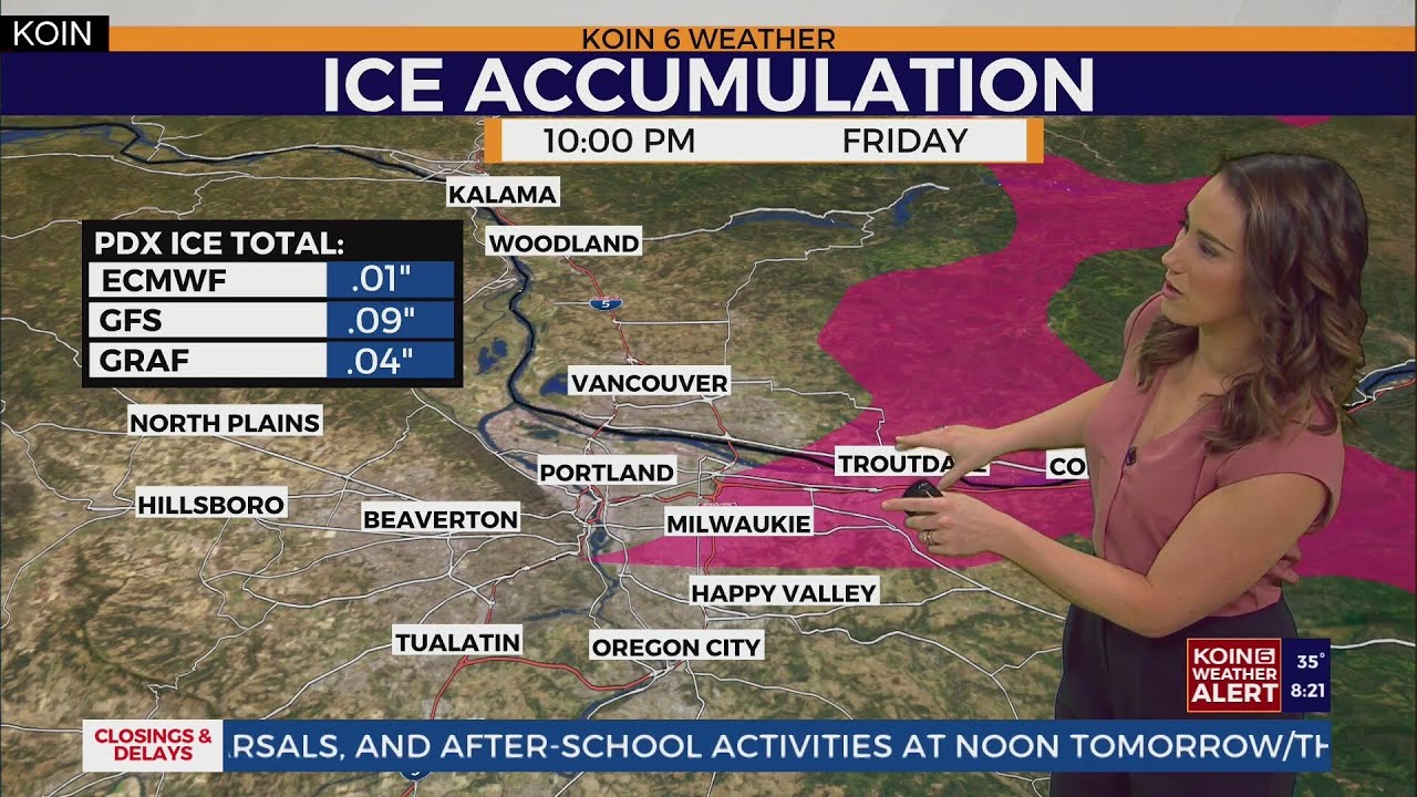 Patchy freezing rain may return to some areas of Portland Thursday