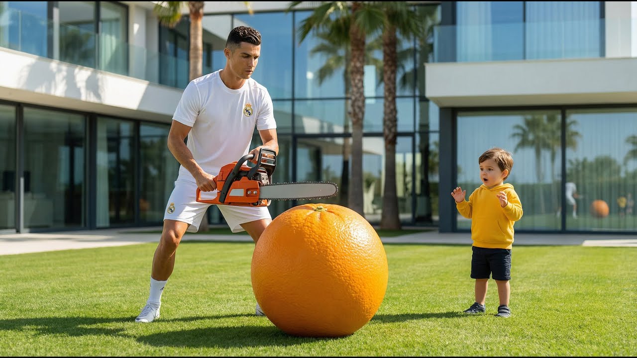 Ronaldo Jr Vs Messi Jr 🍊🍉 | Crazy Orange vs Watermelon Battle – Who Wins?!