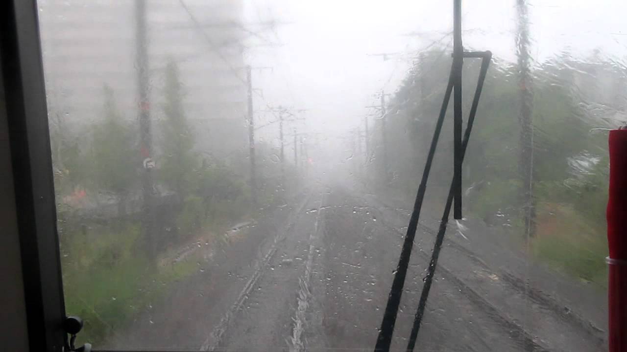 【前面展望】JR西日本221系　大和路線八尾⇒久宝寺間　集中豪雨
