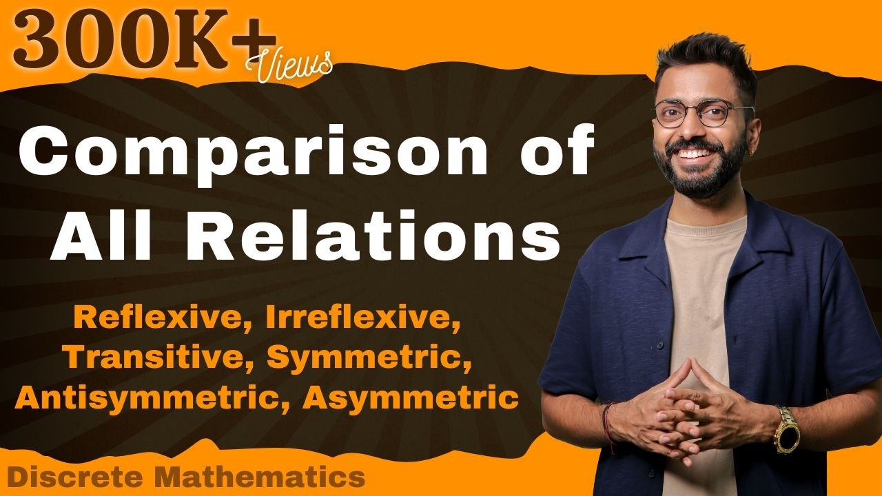 Comparison of All Relations | Reflexive,Irreflexive,Transitive, Symmetric,Antisymmetric, Asymmetric
