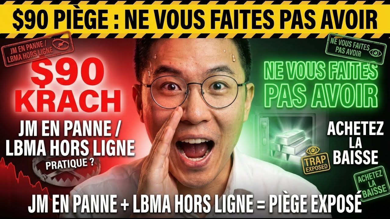 Piège des 90$:JM Bullion chute, LBMA hors ligne et l’argent s’effondre