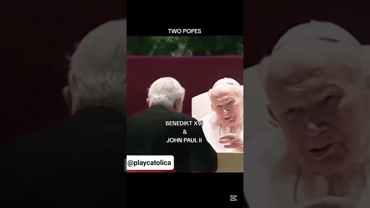 Papa Jo&atilde;o Paulo II e Bento XVI. Rogai por n&oacute;s! Am&eacute;m!✝️🙏✝️ #playcatolica